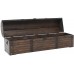 Storage Chest Solid Wood Vintage Style 47.2x15.7x19.6,Wooden Toy Chest,Vintage Wood Storage Trunk Chest Storage for Toys,with Decorative Artificial Leather Straps and Metal Details