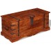 vidaXL 1 2x Solid Acacia Wood Storage Chest Set Coffee Table Brown Light Brown