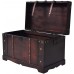 Vintage Treasure Chest Wood 26x15x15.7,Toy Box,Storage Basket,Retro Entryway Chest Bench Sturdy and Large Storage Trunk for Living Room Bedroom Easy Assembly