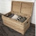 Wholestory Collective Handwoven Wicker 35 Banana Leaf Storage Trunk and Chest Toybox XL Organizers with Lid Natural Color with Handles