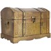 Wooden Treasure Chest Retro Gold Antique Professional Shooting Props Storage Box Gift Decor