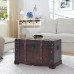 Wooden Treasure Trunk Storage Chest Old-Fashioned Antique Vintage Style Storage Box Trunk Cabinet for Bedroom Closet Home Organizer Collection Furniture Decor Wood 26x15x15.7