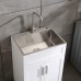 24 White Laundry Utility Cabinet w Stainless Steel Sink and Faucet Combo