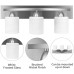 3-Light Bathroom Vanity Light Fixture 5 Piece All-in-One Bath Sets Bar Towel Ring Robe Hook Toilet Paper Holder Brushed Nickel with White Frosted Glass Vanity Light by PARTPHONER