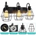 3-Light Industrial Bathroom Vanity Light Vintage Metal Cage Wall Sconce Rustic Farmhouse Wall Light Fixture Porch Wall Lamps for Bedroom,Living Room,Mirror Cabinet,KitchenBulb Not Included