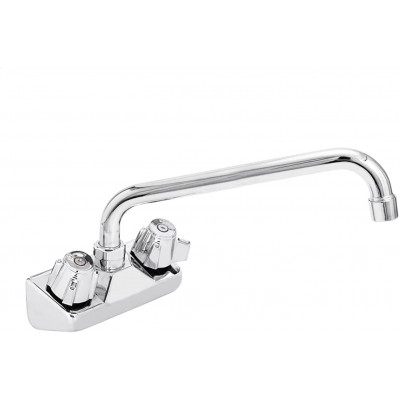 AmGood Wall Mount Kitchen Sink Faucet | 12 Swivel Spout | 4 Center | NSF | Commercial Kitchen Utility Laundry