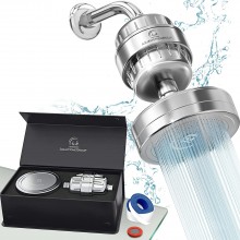 AquaHomeGroup Luxury Filtered Shower Head Set 15 Stage Shower Filter for Hard Water Removes Chlorine and Harmful Substances Showerhead Filter High Output