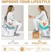 BQYPOWER Toilet Stool Bamboo 8 Inch Toilet Potty Stool Foldable Bathroom Poop Stool with Non-Slip Mat for Adults Children