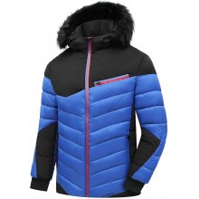 Cotton Jacket Men Lightweight Hoodie -Winter Warm Down Jacket Zipper Pocket Windbreaker Thick Patchwork Casual Outwear
