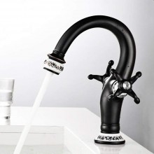 GUOCAO Tap Traditional Design Solid Brass Bathroom Faucet Tall Black Sink Faucets Tall Oil Rubbed Bronzed Basin Side Faucet Faucet