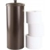 iDesign Kent Plastic Toilet Tissue Roll Reserve Organizer for Bathroom Vertical Free Standing Compact Organizer Holds 3 Rolls of Toilet Paper Bronze