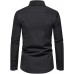 Men Dress Shirt Long Sleeve Slim Design Irregular Splicing Casual T Shirt Buttons Down Blouse Formal Anti-Wrinkle
