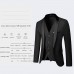 Men Suits Slim Fit 3 Piece -Groom Dress Blazer Coat + Vest + Trousers Patchwork Jacket Formal Business Party Costume