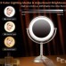 Professional 8.5 Large Lighted Makeup Mirror Updated with 3 Color Lights 1X 10X Magnifying Swivel Vanity Mirror with 32 Premium LED Lights Brightness Dimmable Cosmetic Mirror Senior Pearl Nickel