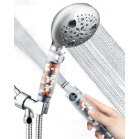 Shower Head Ezelia Filter Handheld Shower Head with 9-mode for Dry Skin & Hair with Removable High Pressure Filter Nozzle to Clean Tile Tub & Pets
