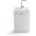 SIMPLIHOME Murphy Traditional 24 inch Laundry Cabinet in Pure White with Faucet and ABS Sink with 1 Storage Compartment for the Laundry room Utility room Traditional