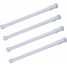 Tension Rods 4 Pack 15.7-28 Inches Adjustable Spring Steel Cupboard Bars Tension Curtain Rod Shower Rod Extendable Width