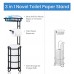 TreeLen Toilet Paper Holder Stand Tissue Paper Roll Dispenser with Shelf for Bathroom Storage Holds Reserve Mega Rolls-Matte Black