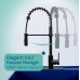 Utility Sink Extra-Deep Laundry Tub in Blue with High-Arc Black Coil Pull-Down Sprayer Faucet Integrated Supply Lines P-Trap Kit Heavy Duty Floor Mounted Freestanding Wash Station
