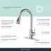 FORIOUS Kitchen Faucet with Pull Down Sprayer Brushed Nickel High Arc Single Handle Kitchen Sink Faucet with Deck Plate Commercial Modern rv Stainless Steel Kitchen Faucets Grifos De Cocina…