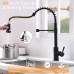 GIMILI Black Touchless Kitchen Faucet with Pull Down Sprayer Motion Sensor Smart Hands-Free Single Handle Kitchen Sink Faucet Single Hole Stainless Steel Spring Kitchen Faucet Matte Black
