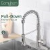 Kitchen Faucets GOMYHOM Kitchen Faucet with Pull Down Sprayer Commercial Stainless Steel Single Handle Spring Kitchen Sink Faucets for Bar Sink and RV Brushed Nickel