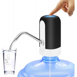 MJIYA Portable Water Bottle Pump Universal Bottle Electric Water Dispenser with Switch and USB charging for Camping Kitchen Workshop Garage Black