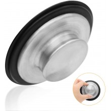 MJIYA Sink Stopper 3.35 Inch Universal Kitchen Sink Stopper Garbage Disposal Drain Stopper Brushed Stainless Steel Rubber STP-SS for Insinkerator Kitchenaid Waste King Kohler and More Silver-A