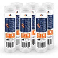Aquaboon 5 Micron 10" x 2.5" Grooved Sediment Water Filter Replacement Cartridge for Any 10 inch RO Unit | Whole House Sediment Filtration | Compatible with P5 AP110 WFPFC5002 CFS110 RS14 6-Pack