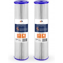 Aquaboon 5 Micron 20" Pleated Sediment Water Filter Replacement Cartridge | Whole House Sediment Filtration | Compatible with ECP5-BB AP810-2 HDC3001 CP5-BB SPC-45-1005 ECP1-20BB 2-Pack