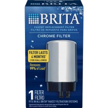 Brita Tap Water Filter Water Filtration System Replacement Filters For Faucets Reduces Lead BPA Free – Chrome 1 Count