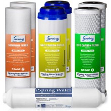 iSpring F7-GAC for Standard 5-Stage Reverse Osmosis RO Systems 1-Year Replacement Supply Filter Cartridge Pack Set 7 Count Pack of 1