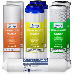 iSpring F7-GAC for Standard 5-Stage Reverse Osmosis RO Systems 1-Year Replacement Supply Filter Cartridge Pack Set 7 Count Pack of 1