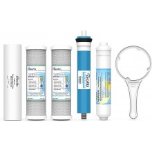 Puroflo ERO 5 pc RO Filters Replacement 5 Stage Set 1-Year Reverse Osmosis Filters Under-Sink Drinking Water System RODI Filtration Kit Compatible with APEC Reverse Osmosis Filter Replacement Set