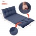 40 Fabric Chaise Lounge Folding Sofa Adjustable Folding Leisure Sofa Bed,Floor Chaise Lounge Sofa Chair with 5 Reclining Position Video Gaming Sofa for Bedroom Living Room,Beige Navy Blue