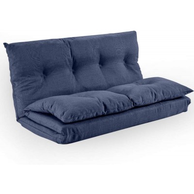 40 Fabric Chaise Lounge Folding Sofa Adjustable Folding Leisure Sofa Bed,Floor Chaise Lounge Sofa Chair with 5 Reclining Position Video Gaming Sofa for Bedroom Living Room,Beige Navy Blue