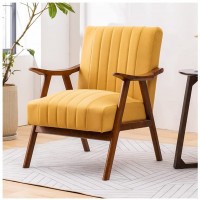 Bedroom Chair with Arms Chaise Lounge Sofa Soft Furry Lounge Chair Leisure Padded Seat for Living Room Balcony Bedroom Office Mid-Century Modern Comfy Reading Chair  Color : Yellow  Size : B