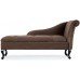 Brown Button Tufted Design Chaise Lounge Velveteen Chair Couch Gold Nailhead Trim With Storage Space Victorian Style Wooden Legs Home Bedroom Living Room Modern Furniture Ideal For Relaxing Or Napping