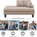 Chaise Lounge Deep Tufted Upholstered Textured Fabric Toss Pillow Included,Living Room Bedroom Use,Warm Grey 64 * 31.5 * 33