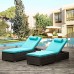 Chaise Lounge Outdoor Lounge Chairs Set of 2 Patio Chaise Lounges with 5 Position Adjustable Backrest and Cushions Rattan Waterproof Chaise Sun Lounger for Pool Beach Deck Porch Garden