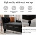 CHASIAISY Chaise Lounge Indoor Chair Tufted Fabric Modern Long Lounger for Office Living Room Sleeper Lounge Sofa with Nailheaded Color : Black