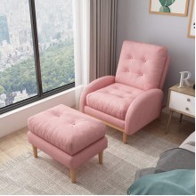 Convertible Sofa Bed Sleeper Chair 3 Position Adjustable Backrest Folding Arm Chair Sleeper with Pillow,Upholstered Seat Leisure Chaise Lounge Couch for Home Office,Pink