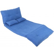 Ejoyous Folding Floor Sofa Indoor Comfortable Padded Leisure Sofa Bed Floor Chaise Lounge Chair Recliner Gaming Sofa with 2 Pillows for Bedroom Living RoomBlue