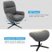 Giantex Swivel Lounge Chair w Ottoman Upholstered 360 Accent Lazy Recliner Armchair w Rocking Footstool Aluminum Alloy Base Comfy Fabric Leisure Sofa Club Chair Support to 330lbs Grey