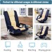 Harper&Bright Designs Folding Lazy Sofa Floor Chaise Lounge Chair Futon with Back Support Blue+Beige