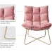 Henf Pink Accent Chair Modern Leisure Lounge Chair with Gold Metal Legs,Velvet Upholstered Chaise Lounges Chair Single Sofa for Living Room Bedroom