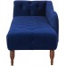 Jennifer Taylor Home Elise Tufted Roll Arm Chaise Lounge Navy Blue