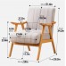 JIAX Bedroom Chair with Arms Chaise Lounge Sofa Soft Furry Lounge Chair Leisure Padded Seat for Living Room Balcony Office Mid-Century Modern Comfy Reading Chair Color : Gray Size : B