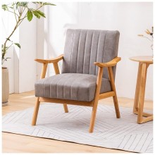 JIAX Bedroom Chair with Arms Chaise Lounge Sofa Soft Furry Lounge Chair Leisure Padded Seat for Living Room Balcony Office Mid-Century Modern Comfy Reading Chair Color : Gray Size : B