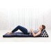 LEEWADEE 3-Fold Mat with Triangle Cushion – Comfortable TV Pillow Foldable Mattress with Cushion Made of Eco-Friendly Kapok 67 x 21 inches Blue White